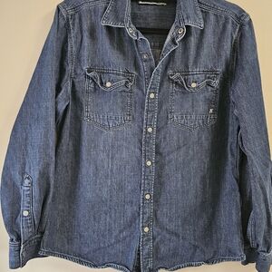 Mavi Black Pro denim Pearl Snap Shirt - Medium